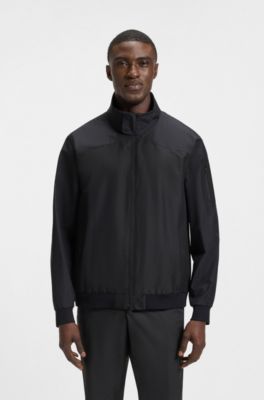 Water-repellent blouson jacket with mesh lining, Black