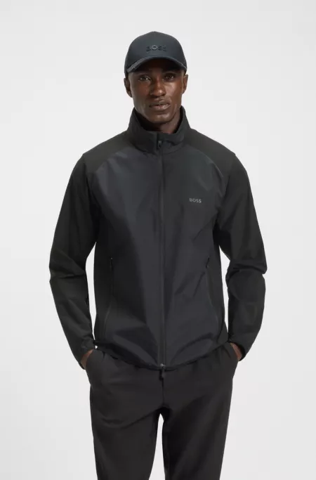 Water-repellent golf jacket in super-stretch poplin