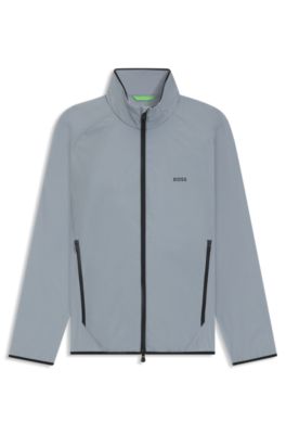 Veste en popeline tr&egrave;s stretch d&eacute;perlante, Gris sombre