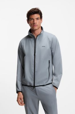 Veste en popeline tr&egrave;s stretch d&eacute;perlante, Gris sombre