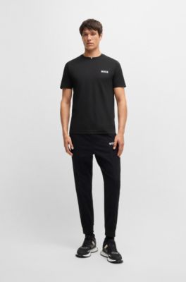 Active T-shirt in moisture-wicking piqu&eacute;, Black