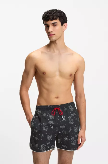 Swim shorts with all-over print