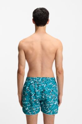 Swim shorts with all-over print, Light Blue