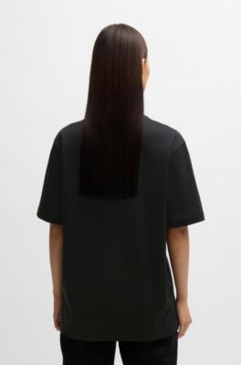 BOSS x Creation of the Gods T-shirt with Taotie embroidery, Black