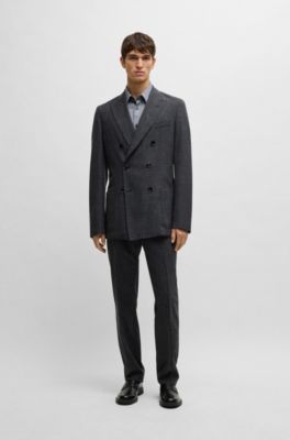 Chemise Slim en coton jacquard, Gris