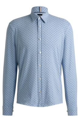 Slim-fit shirt printed stretch-cotton jersey