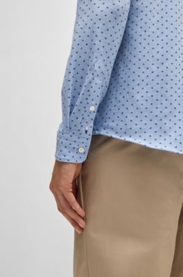 Slim-fit shirt printed stretch-cotton jersey