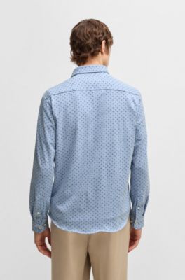 Slim-fit shirt printed stretch-cotton jersey