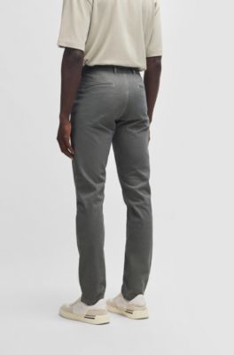 Chinos slim fit de c&oacute;modo algod&oacute;n el&aacute;stico con estructura, Gris