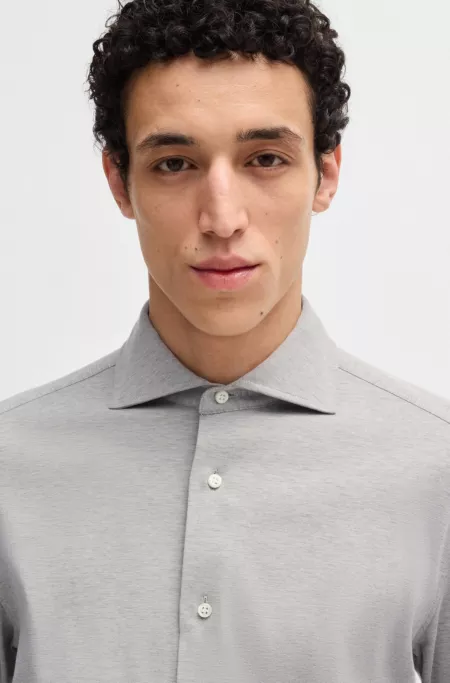 Slim-fit shirt in a stretch-cotton