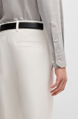 Camisa slim fit de algod&oacute;n el&aacute;stico, Gris claro