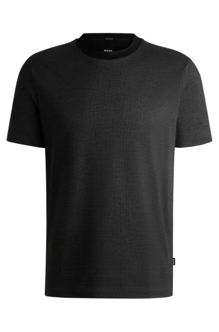 Micro-pattern T-shirt in mercerised cotton