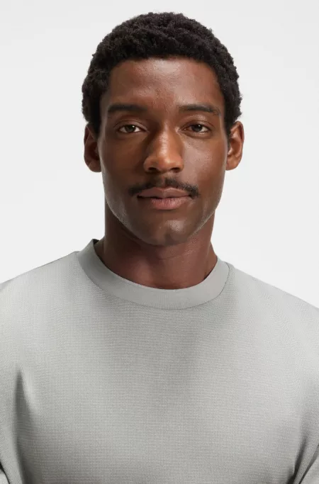 Micro-pattern T-shirt in mercerised cotton