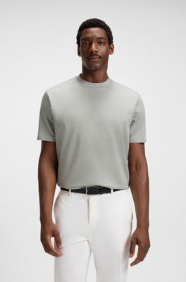 Micro-pattern T-shirt in mercerised cotton, Silver