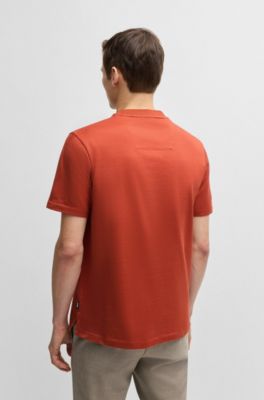 Micro-pattern T-shirt in mercerised cotton, Dark Orange