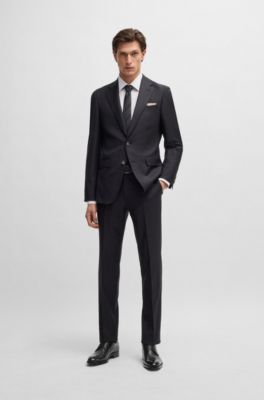 Burnished-leather Derby shoes with stitch details, Black