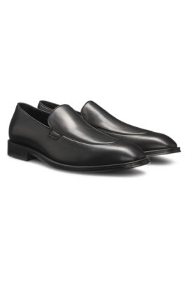 サンダル BOSS Apron-toe Slip-on Leather Loafers Black BOSS - Leather loafers with apron toe - Black