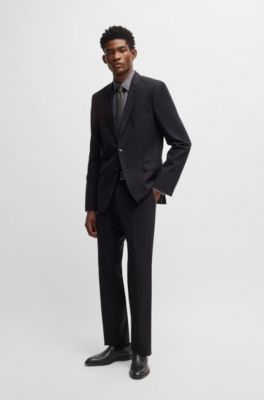 Leather loafers with apron toe, Black