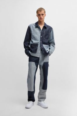 Jeans loose fit de denim mixto, Azul oscuro