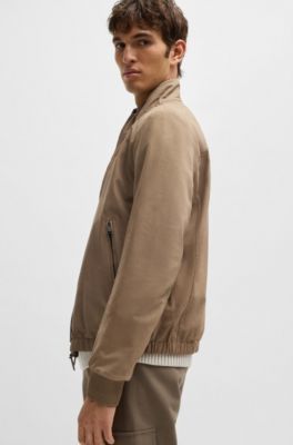 Reversible jacket nubuck leather with two-way zip