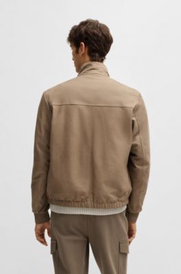Reversible jacket in nubuck leather with two-way zip, Light Green