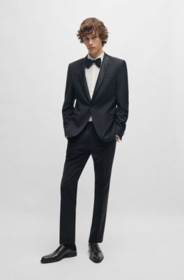 Slim-fit shirt in structured stretch cotton, White