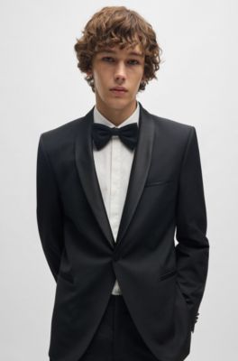 Slim-fit shirt in structured stretch cotton, White