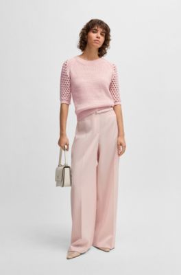 Jersey de algod&oacute;n con diferentes tipos de punto, Pink