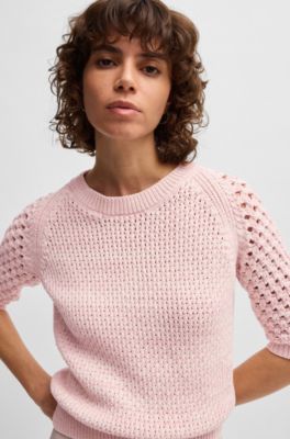 Jersey de algod&oacute;n con diferentes tipos de punto, Pink
