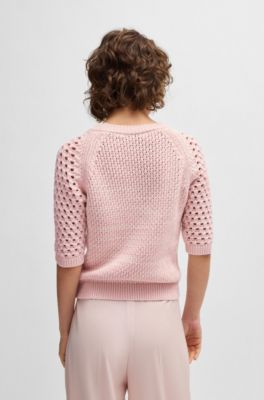 Jersey de algod&oacute;n con diferentes tipos de punto, Pink