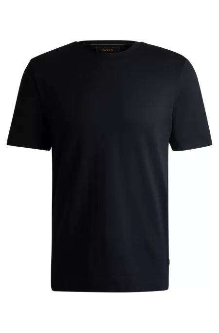 Regular-fit T-shirt in cotton-silk checked jacquard