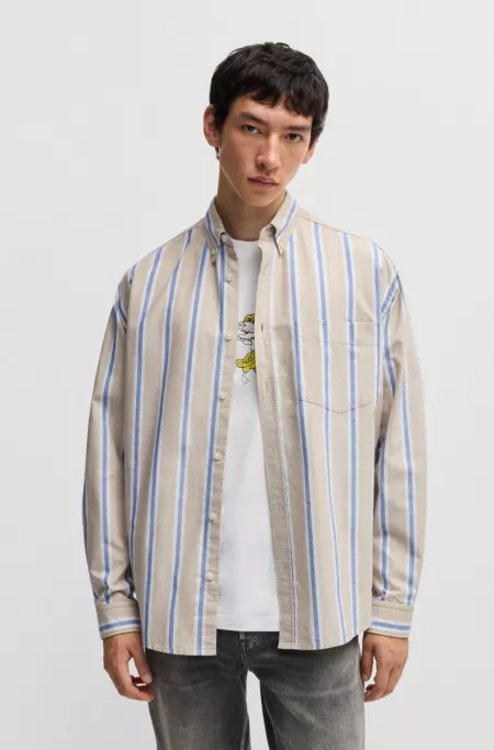 Oversize-fit button-down shirt in Oxford cotton