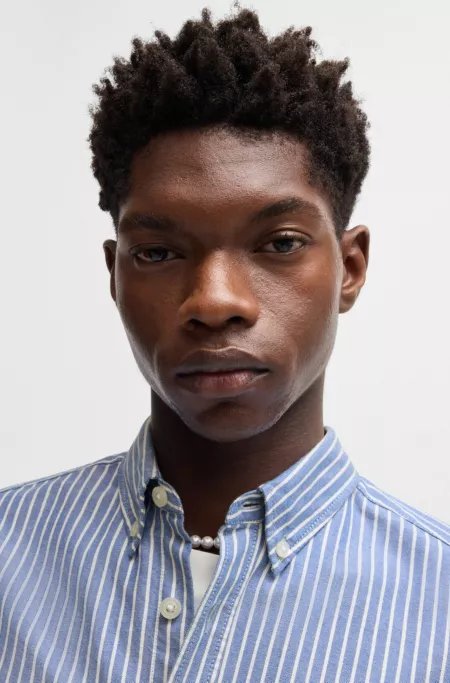 Oversize-fit button-down shirt in Oxford cotton