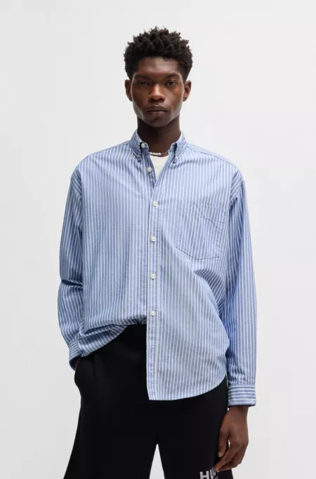 Oversize-fit button-down shirt in Oxford cotton