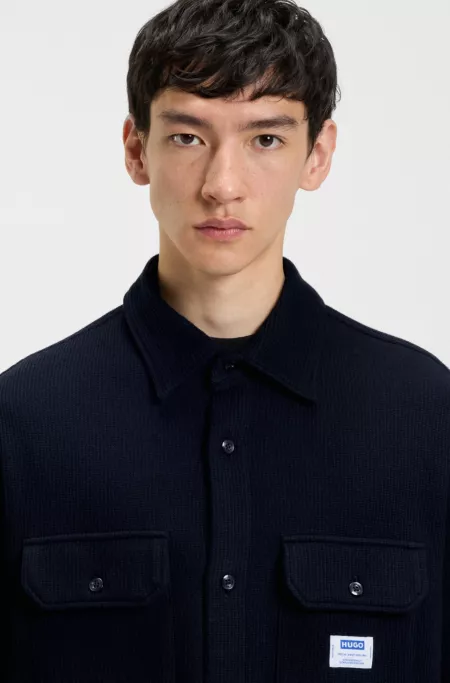 Oversized-fit shirt in a structured cotton blend