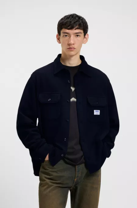 Oversized-fit shirt in a structured cotton blend