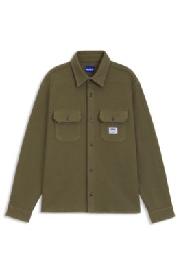 Camisa oversize fit de algod&oacute;n con estructura, Cal