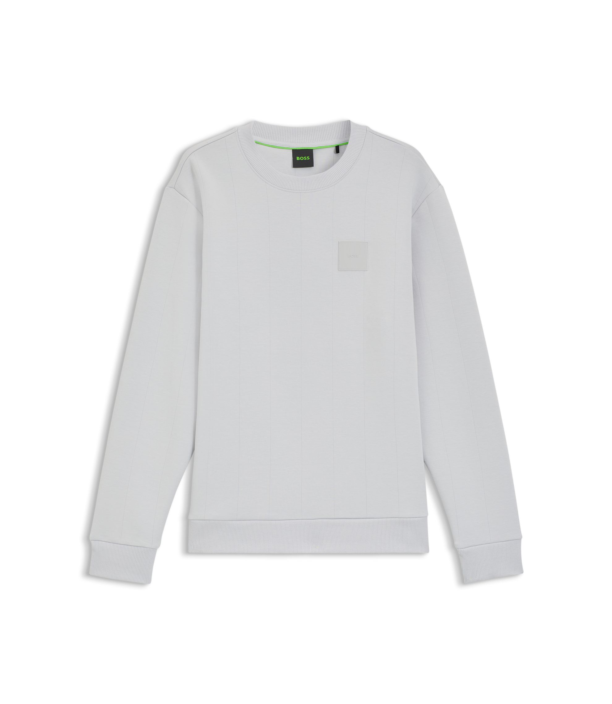 BOSS - Sweatshirt with drop-needle stitching - Light Grey