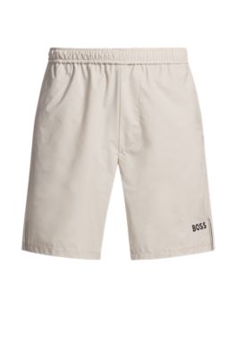 Shorts de tenis activos en tejido superel&aacute;stico de secado r&aacute;pido, Beige claro