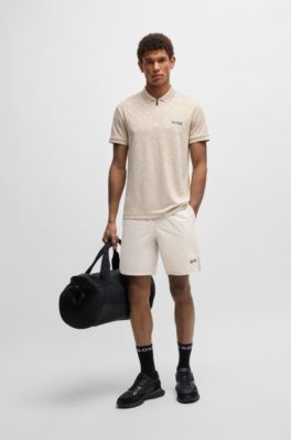 Shorts de tenis activos en tejido superel&aacute;stico de secado r&aacute;pido, Beige claro