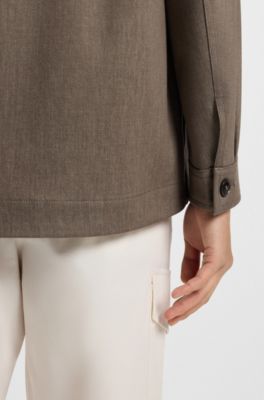 Relaxed-fit jacket in virgin wool, Light Green