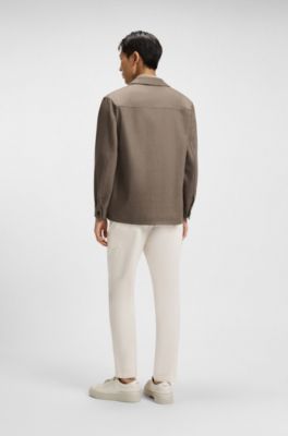 Relaxed-fit jacket in virgin wool, Light Green