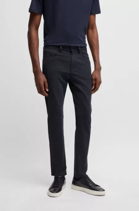Delaware slim-fit trousers in two-tone stretch jersey