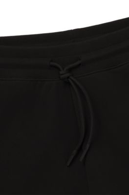 Shorts de felpa de algod&oacute;n con logo de Happy HUGO, Negro