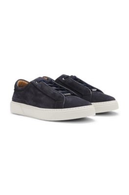 Deportivas Gary de ante con cordones el&aacute;sticos, Azul oscuro