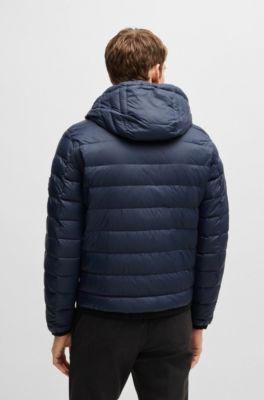 Tonal-logo down jacket with water-repellent finish, Dark Blue