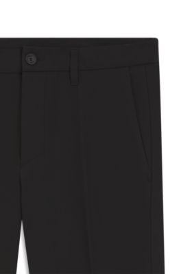 Pantalon Slim en tissu stretch d&eacute;perlant, Noir