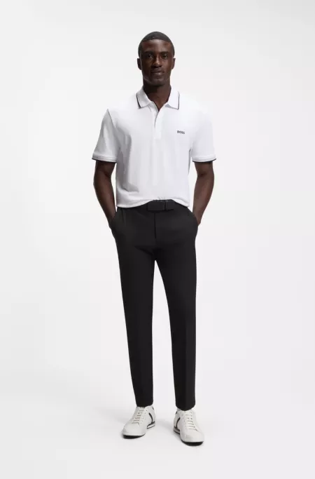 Slim-fit pants in water-repellent stretch fabric