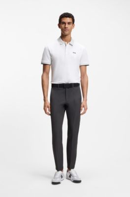 Slim-fit technical pants with four-way stretch, Dark Grey