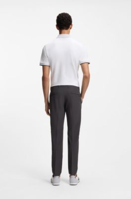 Pantalon Slim en tissu stretch d&eacute;perlant, Gris sombre